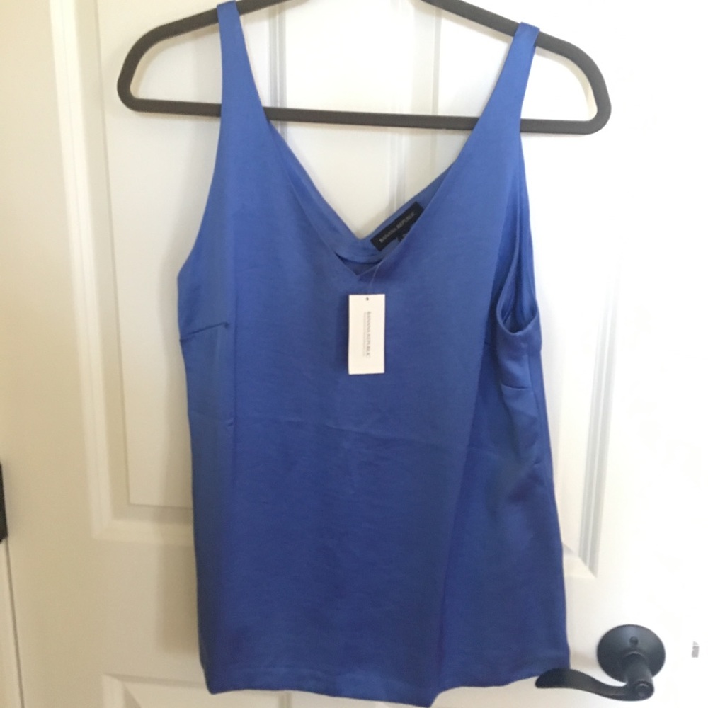 NWT Banana Republic blue sleeveless top tank M - Picture 1 of 5